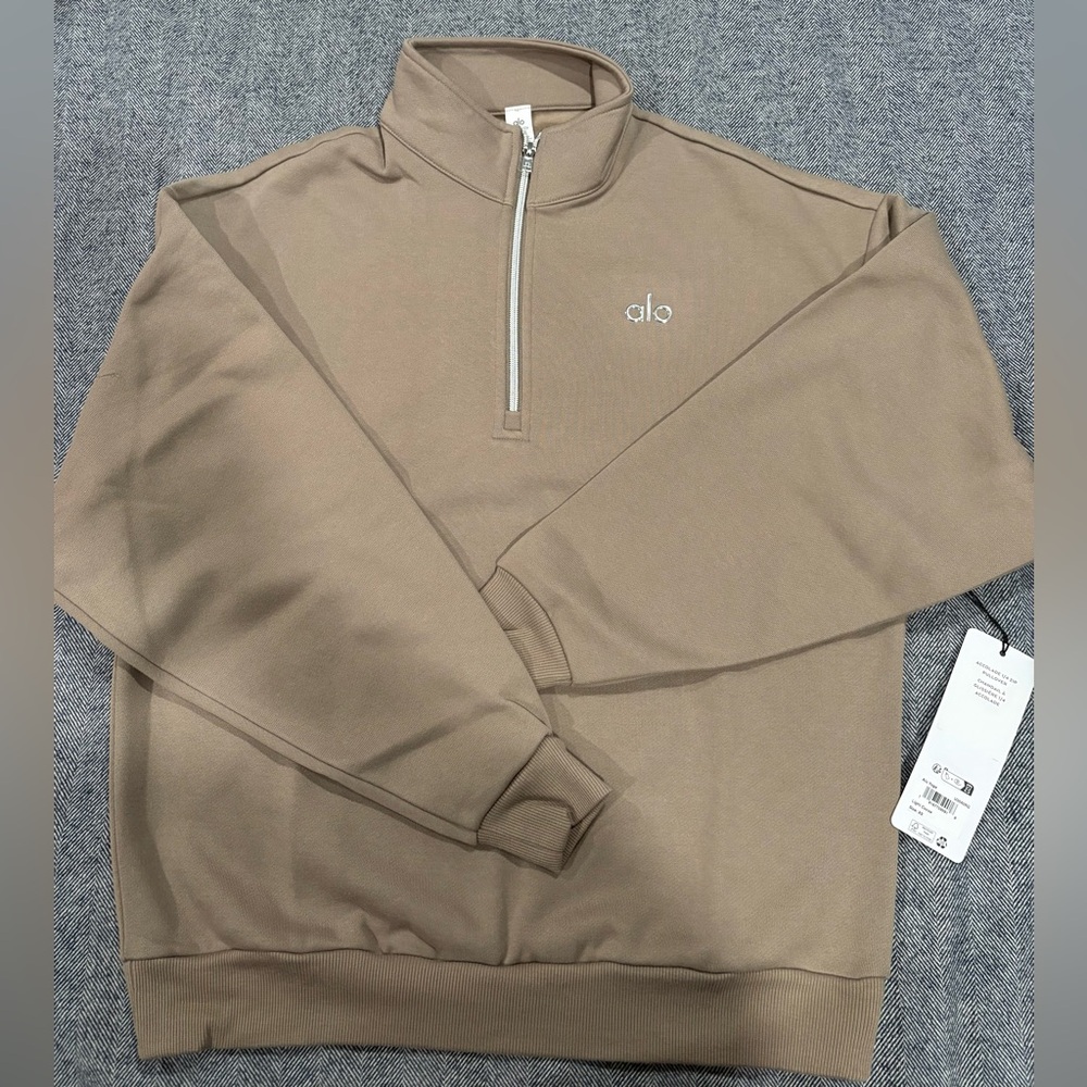 Alo Accolade 1/4 Zip Pullover | color: light cocoa | size: XS - Picture 4 of 7